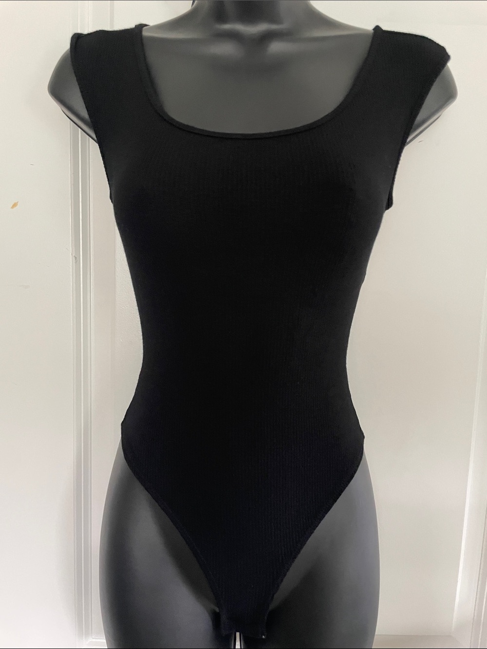 Open back Black Bodysuit tank